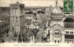 CPA Tours La tour Charlemagne et la basilique Saint Martin