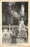 CPA Lourdes the cave the furnace bridge of the virgin