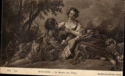 CPA Boucher La bergere aux fleurs Musee du Louvre Paris 