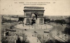 Paris CPA Arc de Triomphe and places star