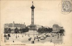 Paris CPA places Bastille Column of July
