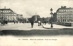 Paris CPA Place du Chatelet Pont au change