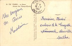 Paris CPA While strolling Which occurred of the Champs Elysees