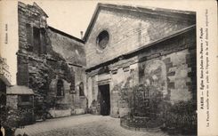 Paris CPA Church Saint Julien the Poor Frontage