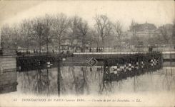 Paris CPA Floods of January 1910 Railroad of Invalides