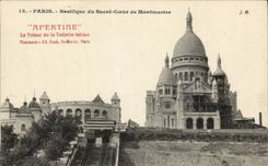 Paris CPA Basilique du Sacre Coeur de Montmartre publicite Apertine 