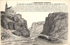 CPA Pierre Perthuis the old bridge and rocks of Pierre perthuis in 1825 before the construction of the bridge