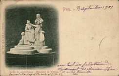 Paris CPA Garden of Luxembourg Monument of Watteau