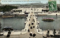 Paris CPA Panoramic View of the bridge and the place of the Harmony