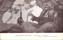 CPA Fantasy maritime Transport Athos II the Narghile