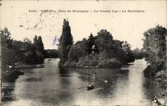 Paris - 16 - Bois de Boulogne - Le Lac - bateau - CPA 