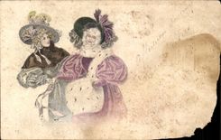 Fantasy - Woman - Woman and her treat mother - CPA