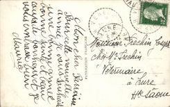 Fantasy - Children - Happy New Year - Little Girl sitting one has stone wall - CPA