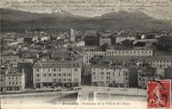 Isere - Grenoble - Panorama of the City and the Alps - CPA