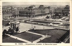 Paris - Perspective sur le Louvre - CPA 