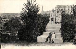 Paris - 20 - Public garden of the Lachaise Father - Decline and Dawn - children - charming card - CPA