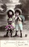 Fantasy - Children - darling children with hats - CPA