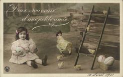 Festivals - Easter - Child - Child with easter egg - Ostern - chick - chicks