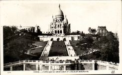 CPA Paris Basilique du Sacre Coeur et escalier monumental