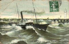 CPA Fantasy Arrival with the port by heavy weather Lighthouse Lighthouse