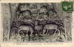 Rouen CPA the large clock High relief with the ceiling of Vault