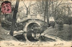 Paris CPA Park Heap the bridge