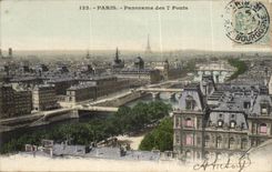 Paris CPA Panorama des sept ponts