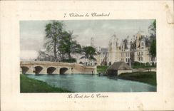 CPA Chateau de Chambord Le pont sur le cosson