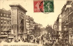 CPA Paris Gate and boulevard Saint Denis