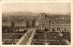 CPA Paris Perspective sur la jardin des Tuileries Butte Montmartre et SAcre Coeur
