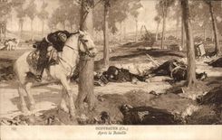 CPA Hoffbauer Apres la bataille Soldats Militaria