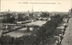 CPA Paris Panorama towards the Champ de Mars Eiffel Tower