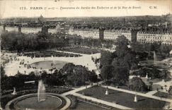 CPA Paris Panorama du jardin des Tuileries et de la rue de Rivoli