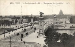 Paris CPA Bridge Alexandre III and esplanade of Invalides