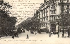 Paris CPA Boulevard des Italiens et le cafe Riche