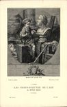 CPA Fantaisie Les chefs d'oeuvre de l'art au 18eme Buste de Louis XV Vanloo Fessard