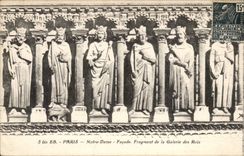 Paris CPA Notre DAme Facade Fragment de la galerie des rois