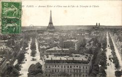 Paris CPA Which occurred Kleber and of Iena seen of Arc de Triomphe of the star Eiffel Tower