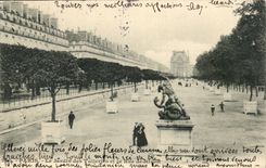 CPA Paris Jardin des tuileries et la rue de Rivoli
