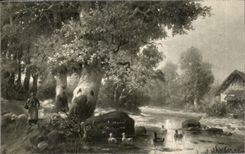 CPA Fantaisie Paysage de campagne 