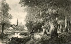 CPA Fantaisie Paysage de campagne 