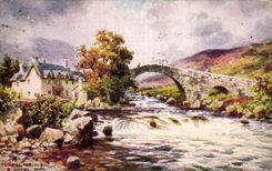CPA Fantaisie Paysage de campagne Tummel bridge & hotel