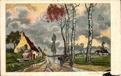 CPA Fantaisie Paysage de campagne 