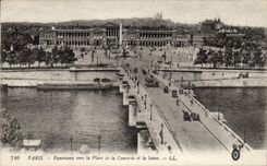 Paris CPA Panorama towards the place of the harmony and the Seine