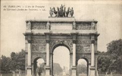 Paris CPA Arc de triomphe du CArrousel ( jardin des Tuileries )