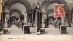Paris CPA Louvre SAlle des Antiques Vues Stereoscopiques