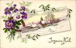 CPA Fantasy Flowers Merry Christmas Christmas