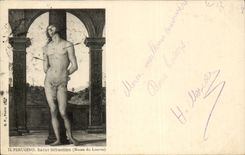 CPA Perugino Saint Sebastien Musee du Louvre Paris