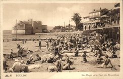 Toulon CPA the beach and the fort of Mourillon