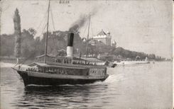 CPA Surroundings of Evian les Bains Tourronde Boat Lake Annecy